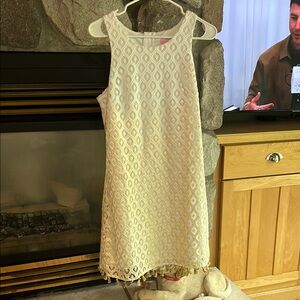 Lilly Pulitzer Cream and Gold Sleeveless Dress